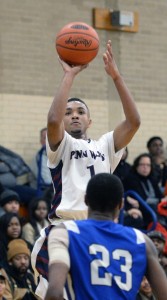 Penn Wood brings more to the table than just Malik Jackson’s shooting ability, but the battle from beyond the arc will be a big part of their game with Penncrest Friday. (Times Staff/TOM KELLY IV)